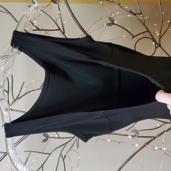 Classic Full length long 48' long black dress - Picture 4 of 5